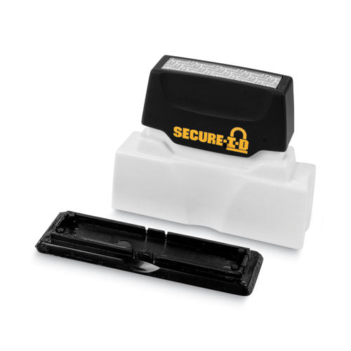 Image of COSCO secure-i-d security stamp, obscures area 2.5 x 0.31, black