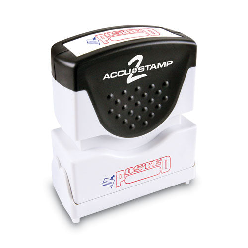 Image of ACCUSTAMP2® Pre-Inked Shutter Stamp, Red/Blue, POSTED, 1.63 x 0.5