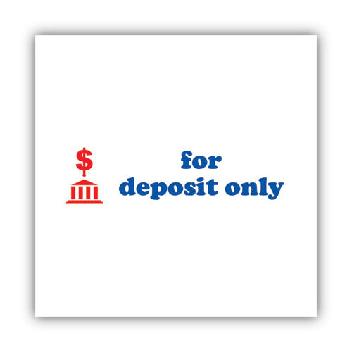 Image of ACCUSTAMP2® Pre-Inked Shutter Stamp, Red/Blue, FOR DEPOSIT ONLY, 1.63 x 0.5