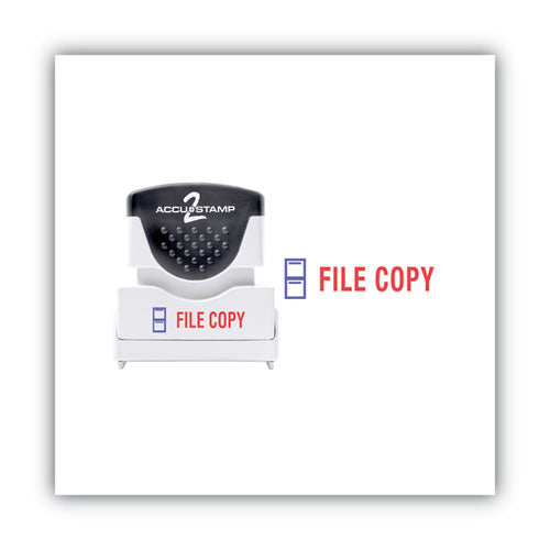 Image of ACCUSTAMP2® Pre-Inked Shutter Stamp, Red/Blue, FILE COPY, 1.63 x 0.5