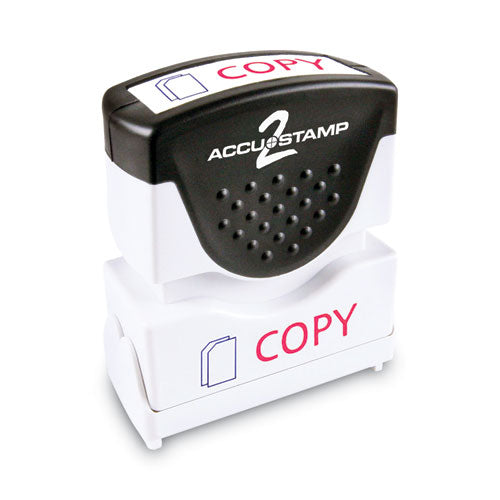 Image of ACCUSTAMP2® Pre-Inked Shutter Stamp, Red/Blue, COPY, 1.63 x 0.5