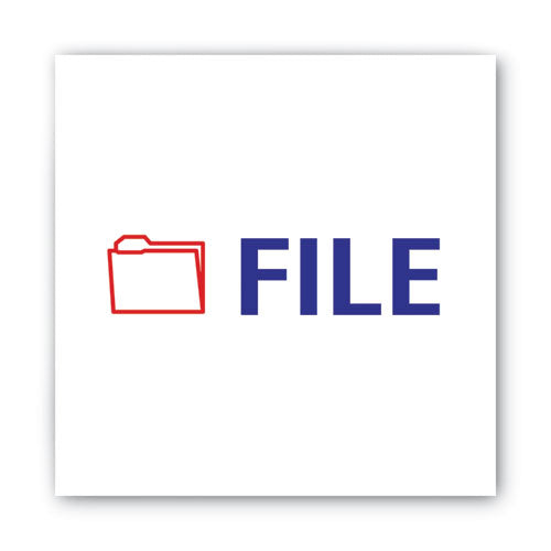 Image of ACCUSTAMP2® Pre-Inked Shutter Stamp, Red/Blue, FILE, 1.63 x 0.5
