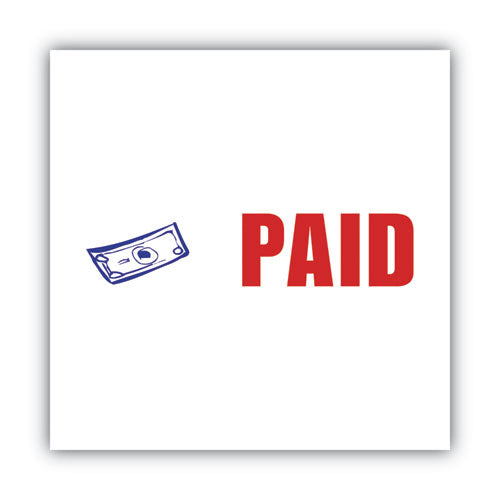 Image of ACCUSTAMP2® Pre-Inked Shutter Stamp with Microban, Red/Blue, PAID, 1.63 x 0.5