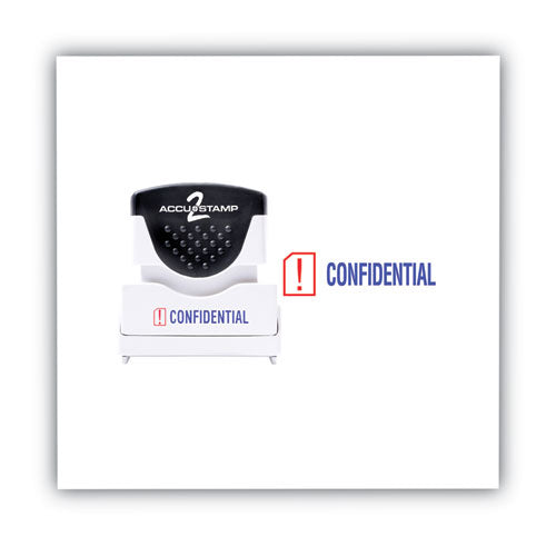 Image of ACCUSTAMP2® Pre-Inked Shutter Stamp, Red/Blue, CONFIDENTIAL, 1.63 x 0.5