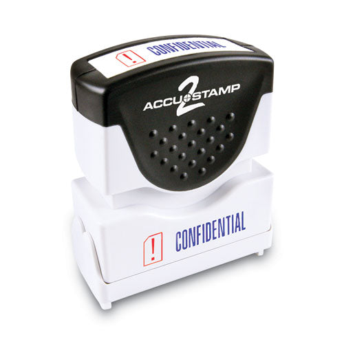 Image of ACCUSTAMP2® Pre-Inked Shutter Stamp, Red/Blue, CONFIDENTIAL, 1.63 x 0.5