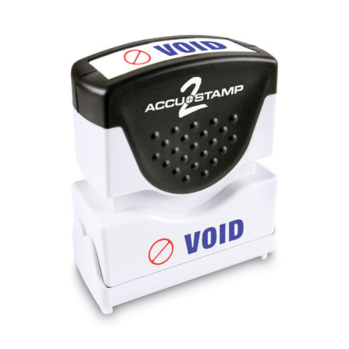 Image of ACCUSTAMP2® Pre-Inked Shutter Stamp, Red/Blue, VOID, 1.63 x 0.5
