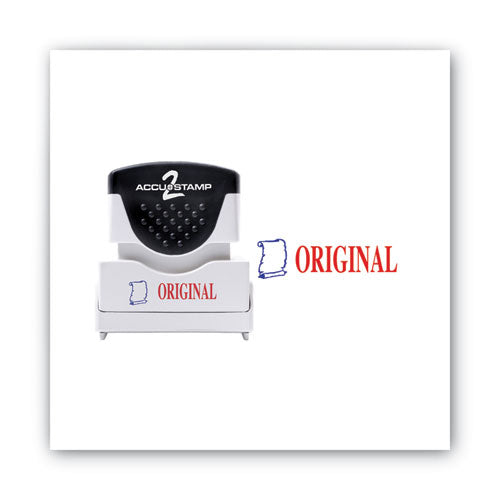 Image of ACCUSTAMP2® Pre-Inked Shutter Stamp, Red/Blue, ORIGINAL, 1.63 x 0.5