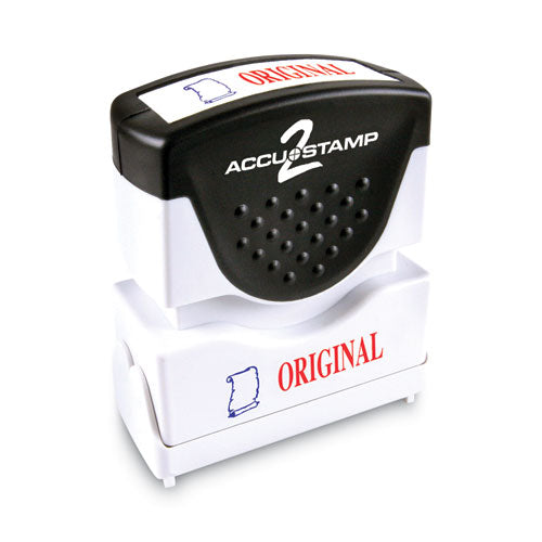 Image of ACCUSTAMP2® Pre-Inked Shutter Stamp, Red/Blue, ORIGINAL, 1.63 x 0.5