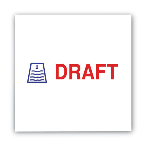 Image of ACCUSTAMP2® Pre-Inked Shutter Stamp, Red/Blue, DRAFT, 1.63 x 0.5