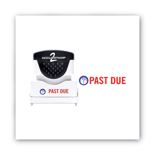 Image of ACCUSTAMP2® Pre-Inked Shutter Stamp, Red/Blue, PAST DUE, 1.63 x 0.5
