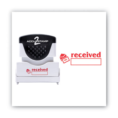 Image of ACCUSTAMP2® Pre-Inked Shutter Stamp, Red, RECEIVED, 1.63 x 0.5