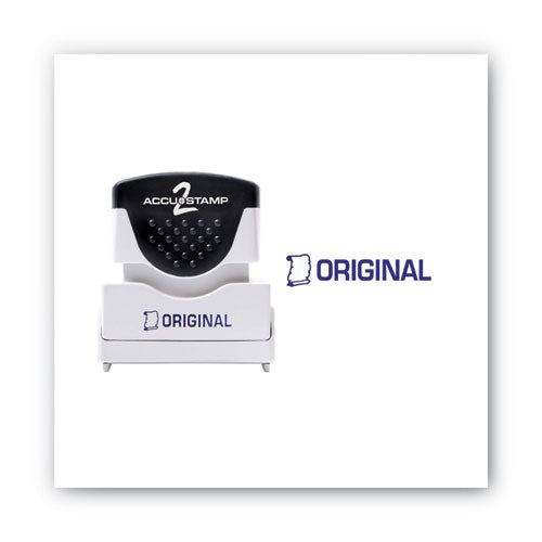 Image of ACCUSTAMP2® Pre-Inked Shutter Stamp, Blue, ORIGINAL, 1.63 x 0.5