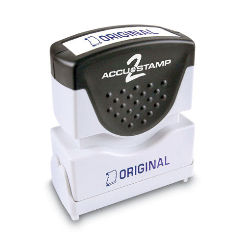 Image of ACCUSTAMP2® Pre-Inked Shutter Stamp, Blue, ORIGINAL, 1.63 x 0.5