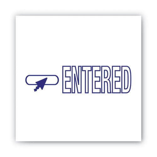 Image of ACCUSTAMP2® Pre-Inked Shutter Stamp, Blue, ENTERED, 1.63 x 0.5