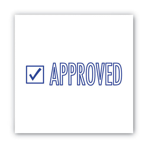 Image of ACCUSTAMP2® Pre-Inked Shutter Stamp, Blue, APPROVED, 1.63 x 0.5