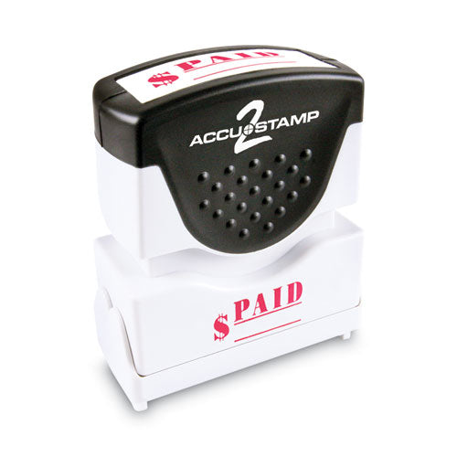 Image of ACCUSTAMP2® Pre-Inked Shutter Stamp, Red, PAID, 1.63 x 0.5