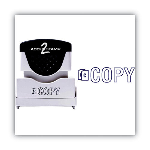 Image of ACCUSTAMP2® Pre-Inked Shutter Stamp, Blue, COPY, 1.63 x 0.5