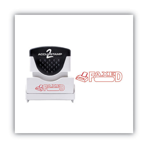 Image of ACCUSTAMP2® Pre-Inked Shutter Stamp, Red, FAXED, 1.63 x 0.5