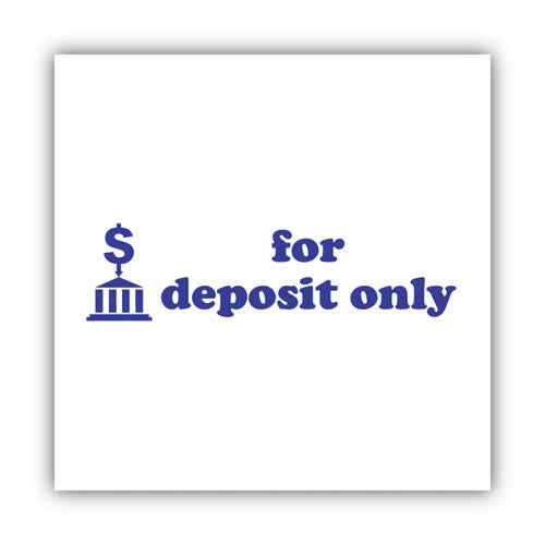 Image of ACCUSTAMP2® Pre-Inked Shutter Stamp, Blue, FOR DEPOSIT ONLY, 1.63 x 0.5