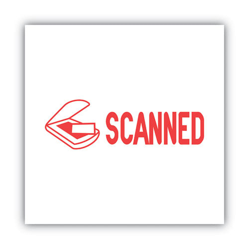 Image of ACCUSTAMP2® Pre-Inked Shutter Stamp, Red, SCANNED, 1.63 x 0.5