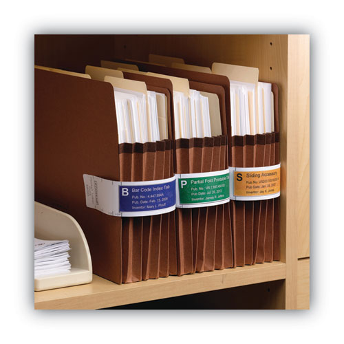Image of Smead Viewables Pocket Label Pulls, 1.63 X 10.13, White, 5/sheet, 9 Sheets/pack
