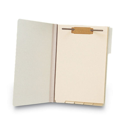 Image of Smead Stackable Folder Dividers with Fasteners, 1/5-Cut Bottom Tab, 1 Fastener, Legal Size, Manila, 4 Dividers/Set, 50 Sets