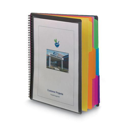 Image of Smead Poly Project Organizer, 12 Letter-Size Sleeves, Gray With Bright Pockets
