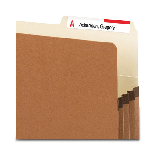 Image of Smead Redrope Drop Front File Pockets with 2/5-Cut Guide Height Tabs, 3.5" Expansion, Legal Size, Redrope, 25/Box