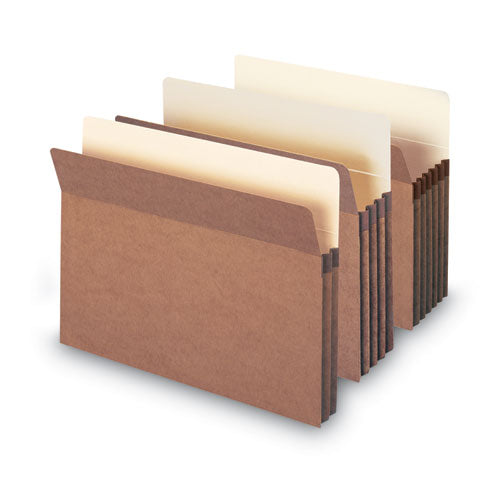 Image of Smead Redrope Drop Front File Pockets, 1.75" Expansion, Letter Size, Redrope, 50/box