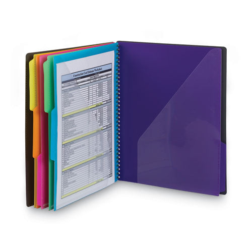 Image of Smead Poly Project Organizer, 12 Letter-Size Sleeves, Gray With Bright Pockets