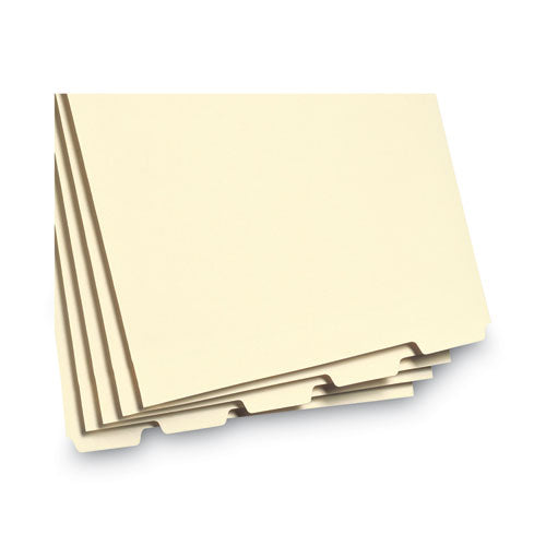 Image of Smead Stackable Folder Dividers with Fasteners, 1/5-Cut Bottom Tab, 1 Fastener, Letter Size, Manila, 4 Dividers/Set, 50 Sets