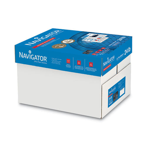 Image of Navigator® Premium Multipurpose Copy Paper, 97 Bright, 24 lb Bond Weight, 8.5 x 11, White, 500 Sheets/Ream, 10 Reams/Carton