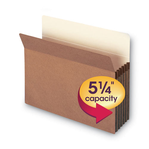 Image of Smead Redrope Drop Front File Pockets, 5.25" Expansion, Letter Size, Redrope, 10/box