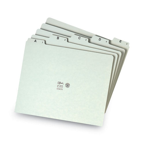 Image of Smead Alphabetic Top Tab Indexed File Guide Set, 1/5-Cut Top Tab, A To Z, 8.5 X 11, Green, 25/set