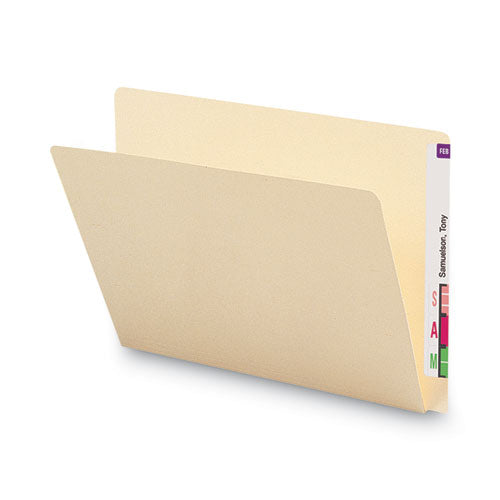 Image of Smead Extended End Tab Manila Folders, Straight Tabs, Letter Size, 0.75" Expansion, Manila, 100/Box