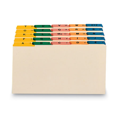 Image of Smead Alphabetic Top Tab Indexed File Guide Set, 1/5-Cut Top Tab, A To Z, 8.5 X 14, Manila, 25/set