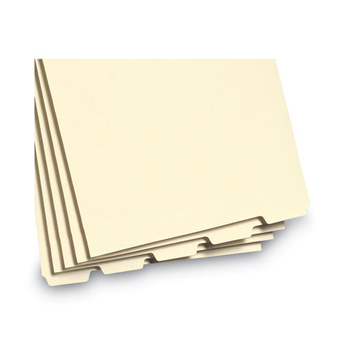 Image of Smead Stackable Folder Dividers with Fasteners, 1/5-Cut Bottom Tab, 1 Fastener, Legal Size, Manila, 4 Dividers/Set, 50 Sets