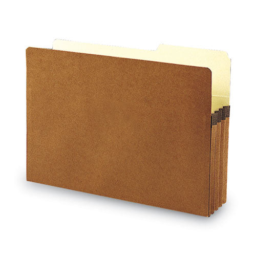 Image of Smead Redrope Drop Front File Pockets with 2/5-Cut Guide Height Tabs, 3.5" Expansion, Legal Size, Redrope, 25/Box