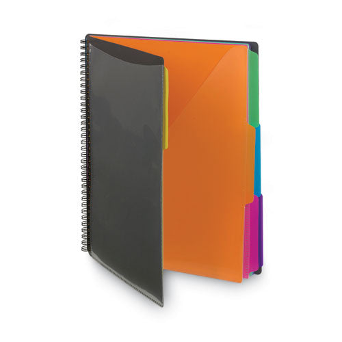 Image of Smead Poly Project Organizer, 12 Letter-Size Sleeves, Gray With Bright Pockets