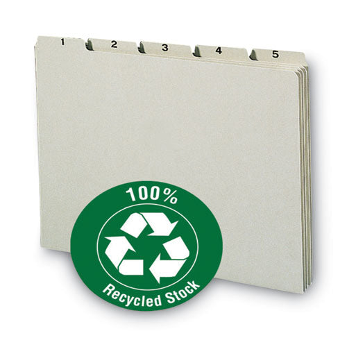 Image of Smead 100% Recycled Daily Top Tab File Guide Set, 1/5-Cut Top Tab, 1 To 31, 8.5 X 11, Green, 31/set