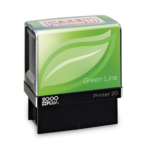 Image of COSCO 2000PLUS® Green Line Message Stamp, Faxed, 1.5 x 0.56, Red