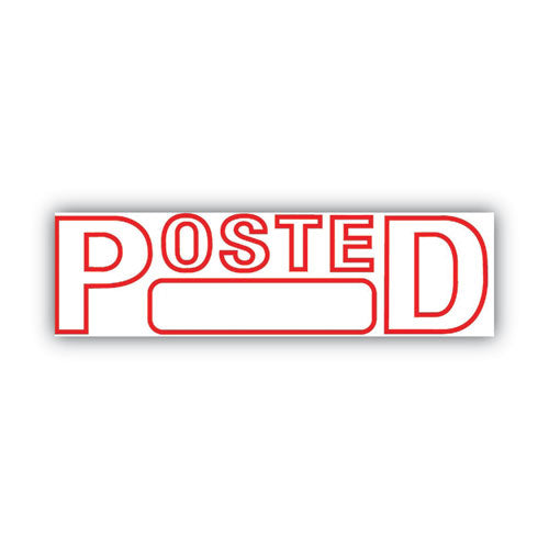 Image of COSCO 2000PLUS® Green Line Message Stamp, Posted, 1.5 x 0.56, Red