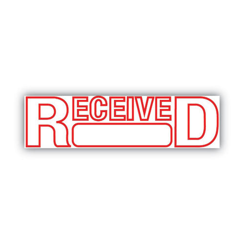 Image of COSCO 2000PLUS® Green Line Message Stamp, Received, 1.5 x 0.56, Red