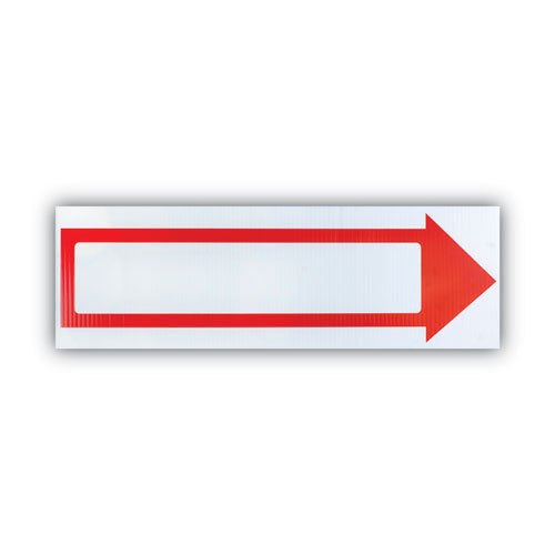 Image of COSCO Stake Sign, 6 X 17, Blank White With Printed Red Arrow