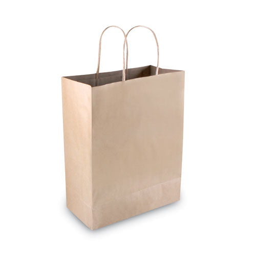 Image of COSCO Premium Shopping Bag, Natural Twisted-Paper Handles, 10" x 4.5" x 13", Brown, 50/Box