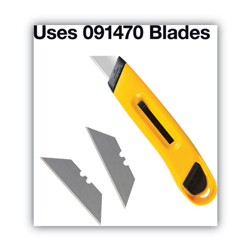 Image of COSCO Plastic Utility Knife with Retractable Blade and Snap Closure, 6" Plastic Handle, Yellow