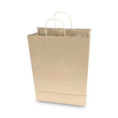 Image of COSCO Premium Shopping Bag, Natural Twisted-Paper Handles, 12" x 6.5" x 17", Brown, 50/Box