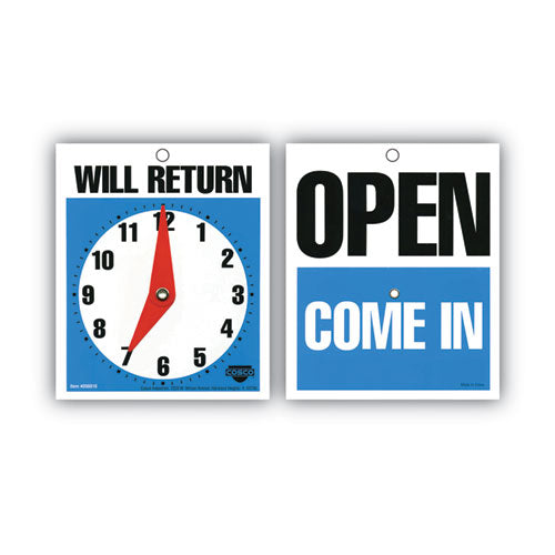 Image of COSCO Will Return Later Sign, 5 x 6, Blue