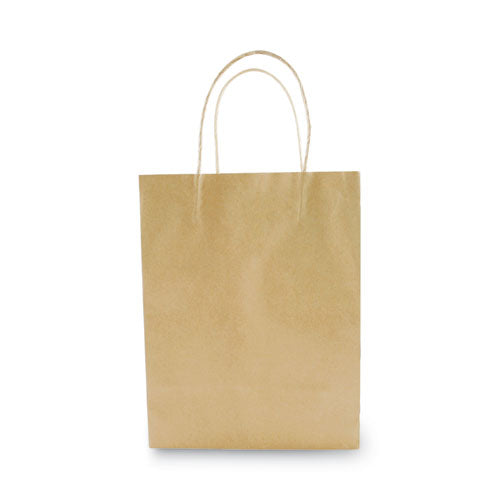 Image of COSCO Premium Shopping Bag, Natural Twisted-Paper Handles, 8" x 4" x 10.25", Brown, 50/Box