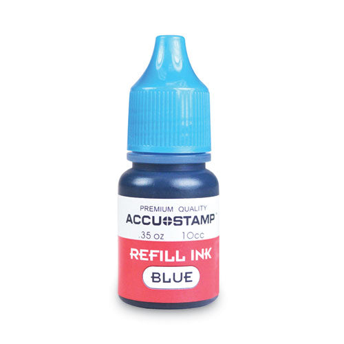Image of COSCO ACCU-STAMP Gel Ink Refill, 0.35 oz Bottle, Blue